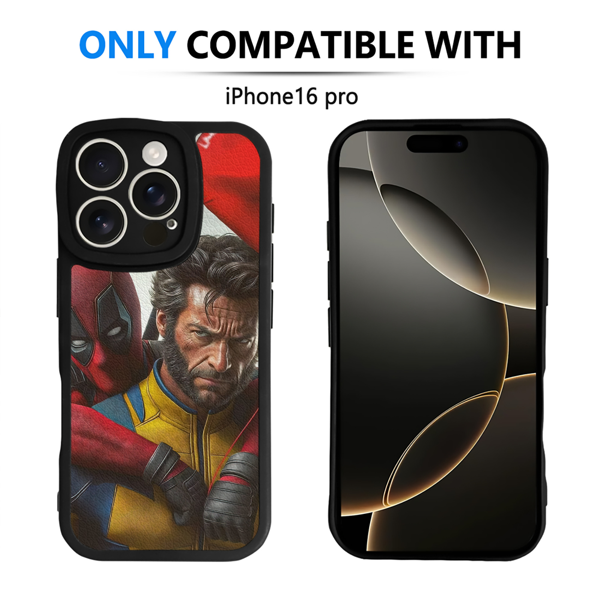 （画像用） Deadpool デッドプール 【iPhone 16シリーズ対応】シリコンスマホケース（レザー調） 材質：シリコン